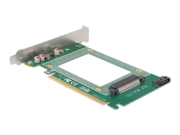 Delock - Lagringskontroller - 2,5" - U.2 NVMe / SATA 6Gb/s - PCIe 4.0 x16 Grønn