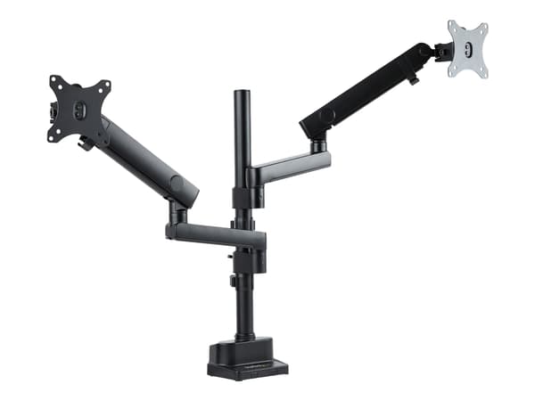 StarTech.com Desk Mount Dual Monitor Arm, Full Motion Monitor Mount for 2x VESA Displays up to 32" (up to 17lb/8kg), Ergonomic Vertical Stackable Arm