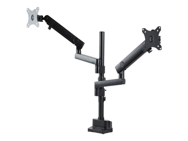 StarTech.com Desk Mount Dual Monitor Arm, Full Motion Monitor Mount for 2x VESA Displays up to 32" (up to 17lb/8kg), Ergonomic Vertical Stackable Arm
