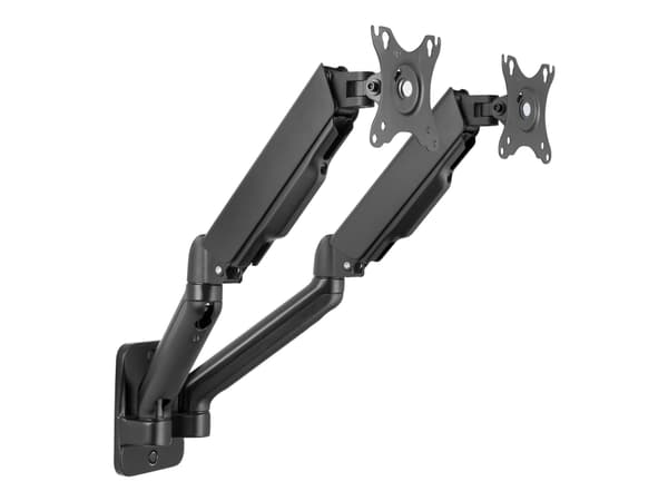 DELTACO Office ARM-0361 - Monteringssats (väggfäste, 2 vridbara armar, 2 VESA-monteringsfästen) - gasfjäder - för 2 LCD-bildskärmar - plast, aluminiu