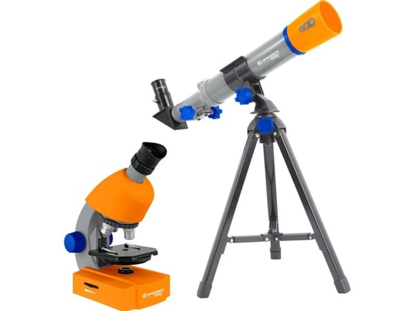Bresser Optik 8851301 Mikroskop Junior 40x-640x orange Børne-mikroskop Monokular 640 x Gennemlysning