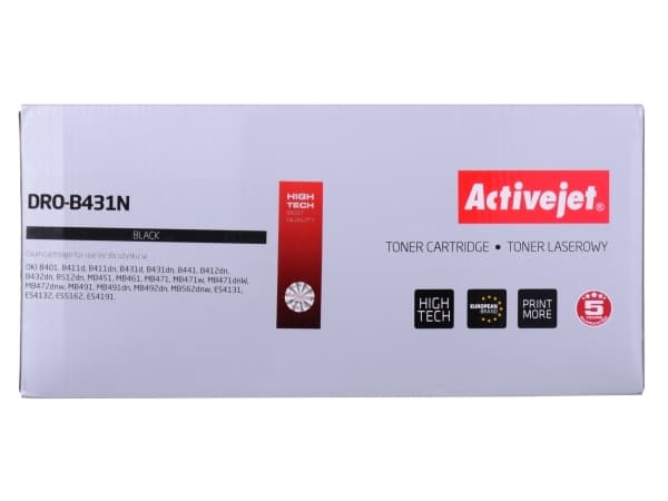 Activejet DRO-B431N, Yhteensopiva, OKI, Oki: B411d, B411dn, B412dn, B431d, B431dn, B432dn, B512dn. Oki: MB461, MB471, MB471w, MB471dnW,..., 1 kpl, 25
