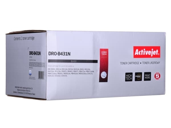Activejet DRO-B431N, Yhteensopiva, OKI, Oki: B411d, B411dn, B412dn, B431d, B431dn, B432dn, B512dn. Oki: MB461, MB471, MB471w, MB471dnW,..., 1 kpl, 25