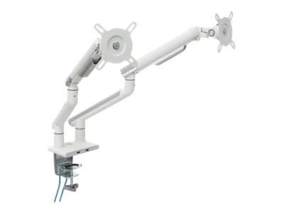 ART L-20GD - Monteringssats - justerbar arm - för 2 LCD-bildskärmar - aluminium - vit - skärmstorlek: 17"-32" - disk-monteringsbar