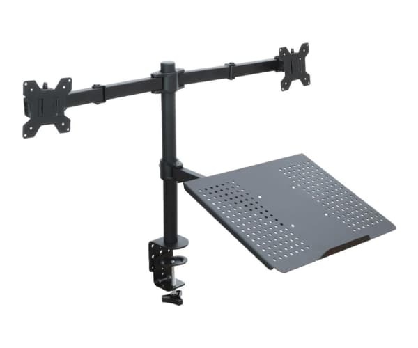 ART L-25 - Monteringssats - för 2 LCD-displayer/bärbara datorer - metall - svart - skärmstorlek: 13"-27" - monteringsgränssnitt: 100 x 100 mm - disk-
