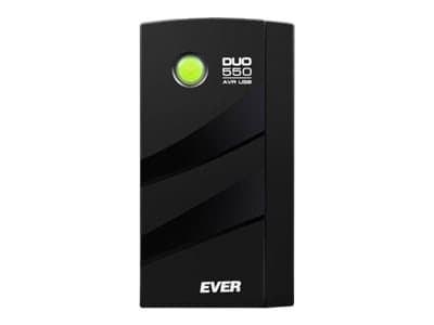 EVER DUO 550 PL AVR USB - UPS - AC 230 V - 330 Watt - 550 VA - 1-vaihe - 5 At - USB - lähtöliittimet: 3