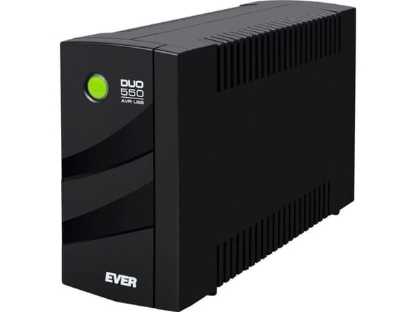 EVER DUO 550 PL AVR USB - UPS - AC 230 V - 330 Watt - 550 VA - 1-vaihe - 5 At - USB - lähtöliittimet: 3