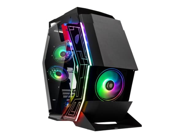 Kolink Big Chungus Hench - Mid tower - ATX - sidepanel med vindu (herdet glass) - ingen strømforsyning (ATX) - svart - USB/lyd