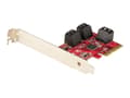 Miniatyrbilde 3 av 5: StarTech.com SATA PCIe Card, 6 Port PCIe SATA Expansion card, 6Gbps SATA Card, Low/Full Profile, Stacked SATA Connectors, ASM1166 Non-Raid SATA Contr