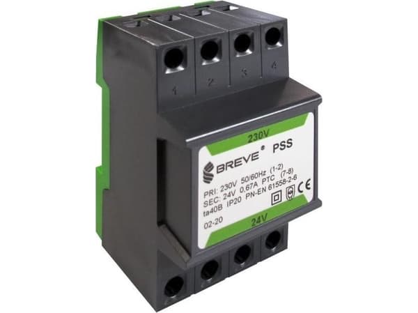 Enfaset modulær transformator PSS 10VA 230V/24V /på skinne/ 16024-0251