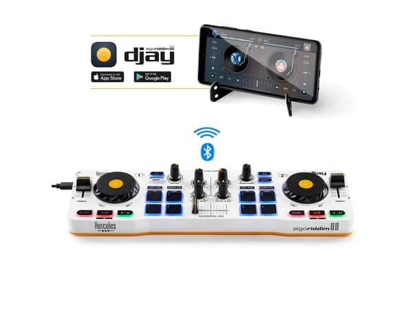 Hercules DJControl Control MIX Bluetooth Pour Smartphone et tablettes ( Andoid e, USB Type-A, 340 mm, 100 mm, 49 mm, 500 g, USB
