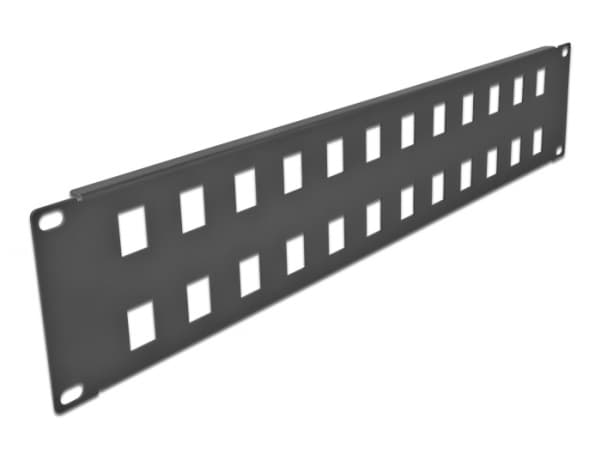 Delock - Pluggbord (blankt) - snap-in mounting - rackmonterbar - svart - 2U - 19" - 24 porter