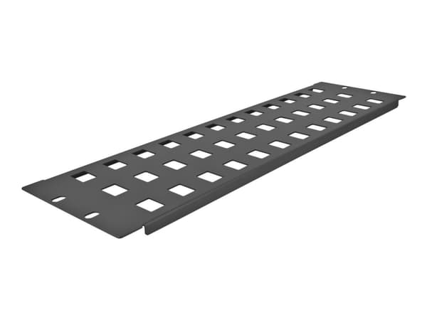 Delock - Pluggbord (blankt) - snap-in mounting - rackmonterbar - svart - 3U - 19" - 48 porter