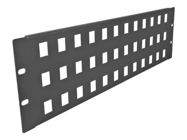 Delock - Pluggbord (blankt) - snap-in mounting - rackmonterbar - svart - 3U - 19" - 48 porter