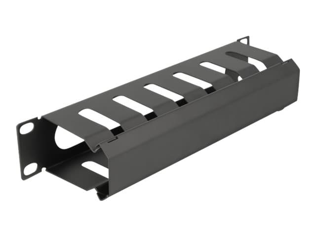 Delock - Rack cable management routing panel - with opening - svart - 1U - 10"