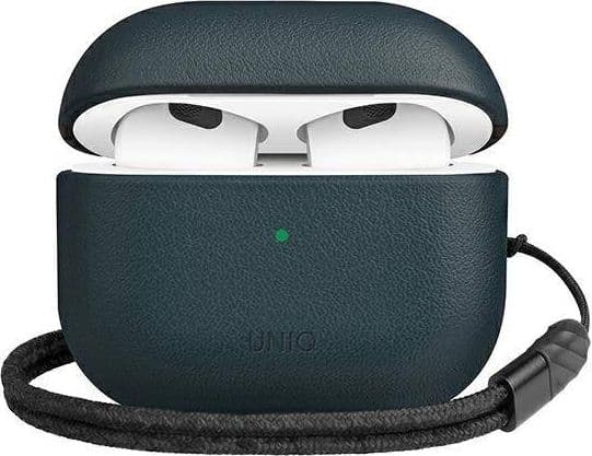 Uniq Skyddsfodral Terra i äkta läder för AirPods 3 mörkblå