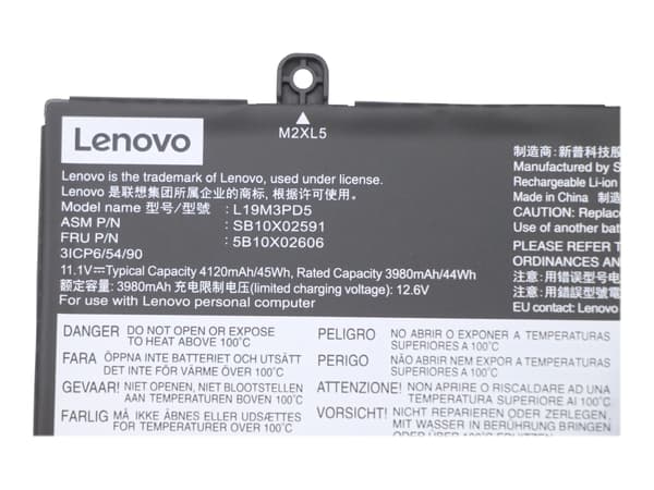 Simplo L19M3PD5 - Batteri til bærbar PC - litiumion - 3-cellers - 4120 mAh - 45 Wh - FRU - for ThinkPad E14 Gen 2 20T6, 20T7, 20TA, 20TB; E15 Gen 2 2
