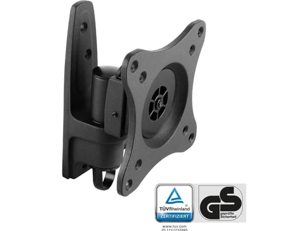 InLine 23107D, 75 x 75 mm, 100 x 100 mm, -15 - 15°, -60 - 60°, Gjuten aluminium, Svart Svart