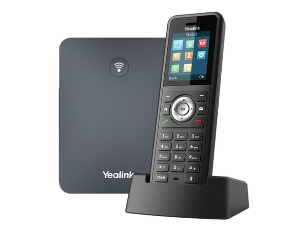 Yealink W79P - Trådløs VoIP-telefon - med Bluetooth-grensesnitt med anrops-ID - IP-DECT - treveis anropskapasitet - SIP, SIP v2, RTCP-XR, VQ-RTCPXR - Sort