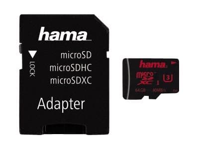 Hama - Flashminnekort (microSDXC til SD-adapter inkludert) - 64 GB - UHS Class 3 - microSDXC UHS-I