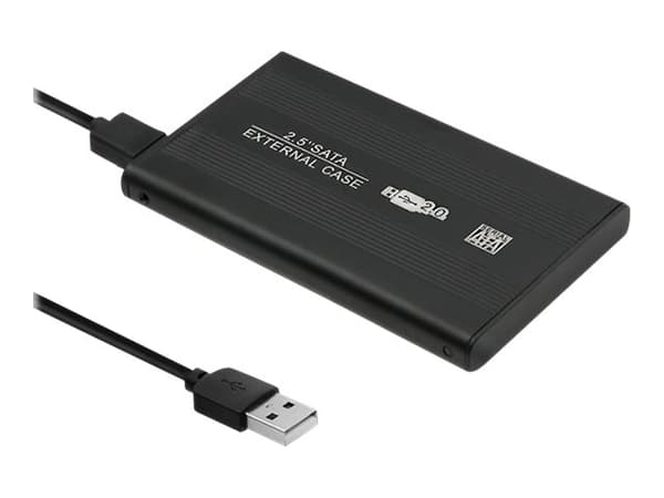 Qoltec - Förvaringslåda - 2.5" - SATA 6Gb/s - USB 2.0 - svart Svart