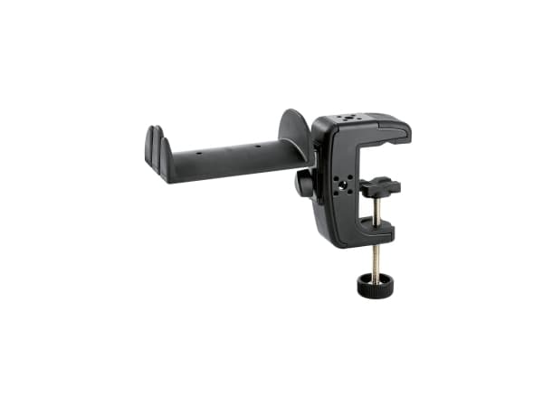 K&M 16085 - Monteringssett (skrivebordsklemmemontering, holder) - for 2 headphones / headsets - stål - svart