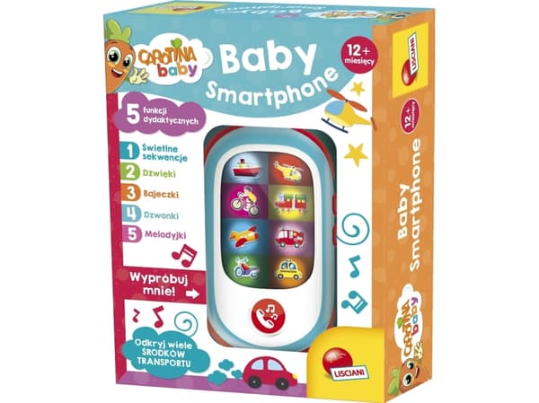 Lisciani Carotina elektronisk babysmarttelefon med 5 funksjoner