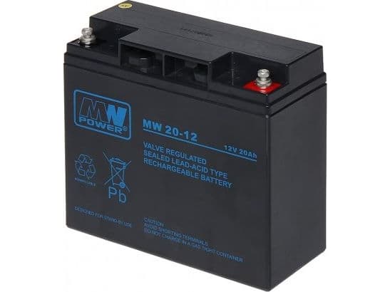 MPL MW POWER MW 20-12 UPS battery Lead-acid accumulator AGM Maintenance-free 12 V 20 Ah Black