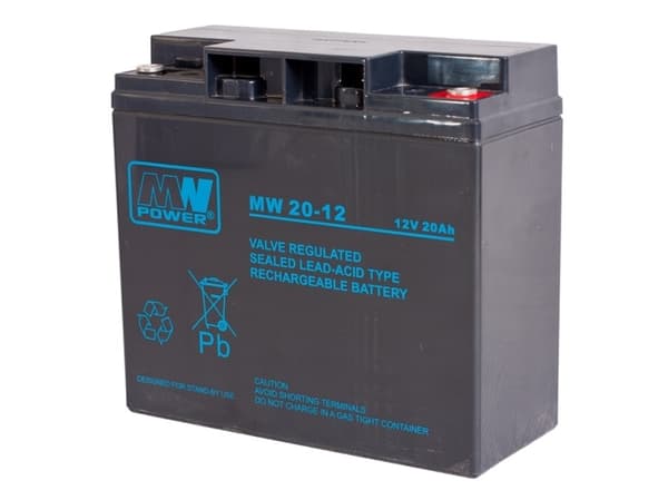 MPL MW POWER MW 20-12 UPS battery Lead-acid accumulator AGM Maintenance-free 12 V 20 Ah Black