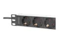 Miniatyrbilde 3 av 5: DIGITUS - Flerkoplingslist (kan monteres i rack) - AC 250 V - 4000 watt - inngang: CEE 7/4 - utgangskontakter: 4 (4 x strøm) - 1U - 10" - 2 m kabel