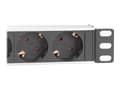 Miniatyrbilde 5 av 5: DIGITUS - Flerkoplingslist (kan monteres i rack) - AC 250 V - 4000 watt - inngang: CEE 7/4 - utgangskontakter: 4 (4 x strøm) - 1U - 10" - 2 m kabel