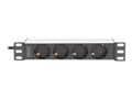 Miniatyrbilde 2 av 5: DIGITUS - Flerkoplingslist (kan monteres i rack) - AC 250 V - 4000 watt - inngang: CEE 7/4 - utgangskontakter: 4 (4 x strøm) - 1U - 10" - 2 m kabel