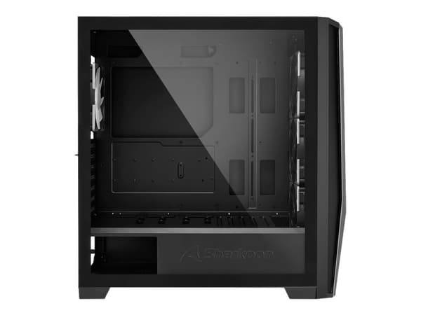 Sharkoon TG7M RGB - Tower - utökad ATX - genomskinlig sidopanel (härdat glas) - ingen strömförsörjning - USB/ljud