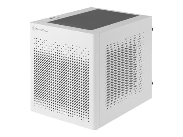SilverStone SUGO 16 - Mini-ITX cube - Mini-DTX - ingen strömförsörjning (ATX / PS/2 / SFX / SFX-L) - vit - USB/ljud