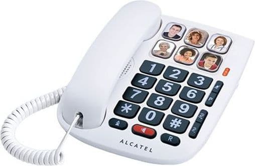 Alcatel TMAX 10, Analog telefon, Kablet håndsett, Høyttalertelefon, Hvit