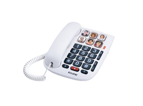 Alcatel TMAX 10, Analog telefon, Kablet håndsett, Høyttalertelefon, Hvit Hvit