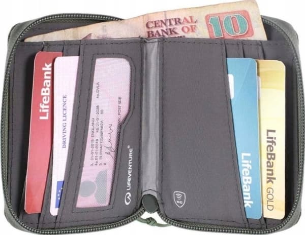 Lifeventure RFID Bi-Fold Wallet, Recycled, Olive