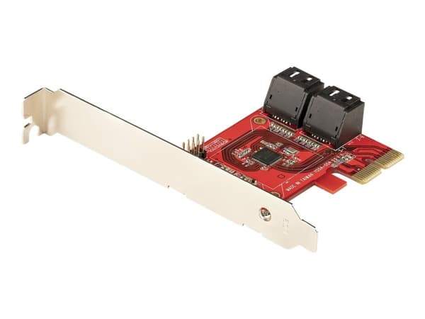 StarTech.com SATA PCIe Card, 4 Port PCIe SATA Expansion card, 6Gbps SATA Card, Low/Full Profile, SATA Stacked Connectors, ASM1164 Non-Raid SATA Contr