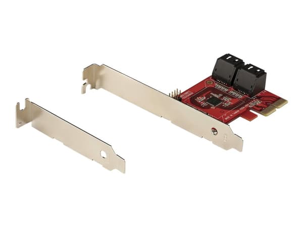 StarTech.com SATA PCIe Card, 4 Port PCIe SATA Expansion card, 6Gbps SATA Card, Low/Full Profile, SATA Stacked Connectors, ASM1164 Non-Raid SATA Contr