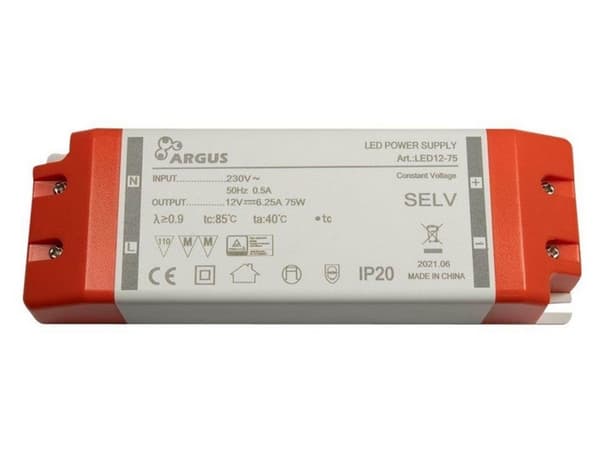 Inter-Tech LED Trafo LED12-75 75W, 12V, 6250mA, IP20 retail