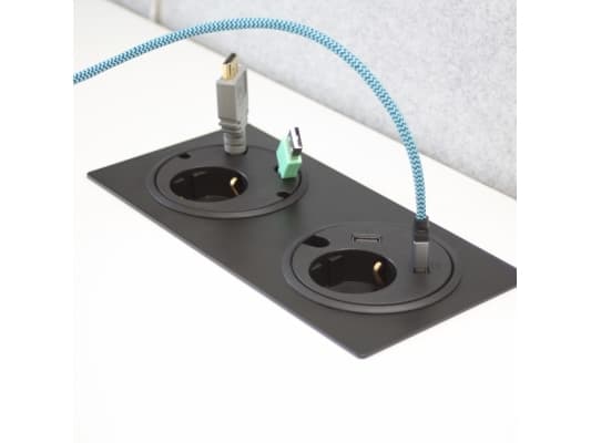 Kondator Twin - Powerdot - ramme - 2 moduler - sort