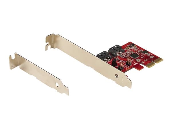 StarTech.com SATA PCIe Card, 2 Port PCIe SATA Expansion card, 6Gbps SATA Card, Full/Low Profile, PCI Express to SATA Adapter, ASM1062R SATA RAID Cont