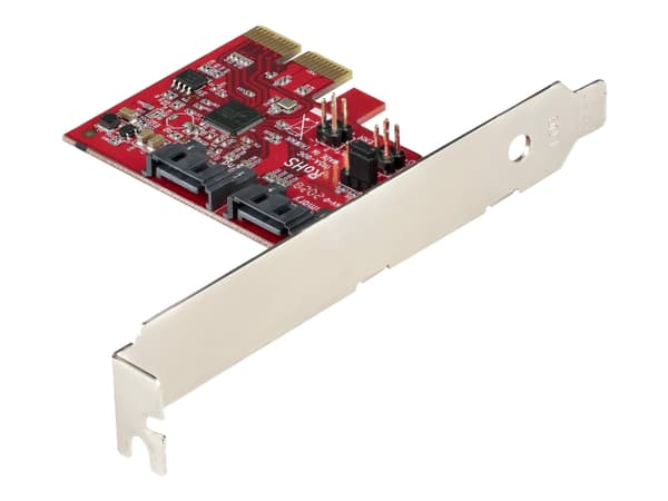 StarTech.com SATA PCIe Card, 2 Port PCIe SATA Expansion card, 6Gbps SATA Card, Full/Low Profile, PCI Express to SATA Adapter, ASM1062R SATA RAID Cont