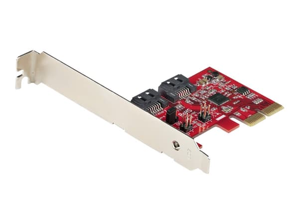 StarTech.com SATA PCIe Card, 2 Port PCIe SATA Expansion card, 6Gbps SATA Card, Full/Low Profile, PCI Express to SATA Adapter, ASM1062R SATA RAID Cont
