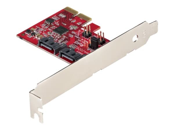 StarTech.com SATA PCIe Card, 2 Port PCIe SATA Expansion card, 6Gbps SATA Card, Full/Low Profile, PCI Express to SATA Adapter, ASM1062R SATA RAID Cont