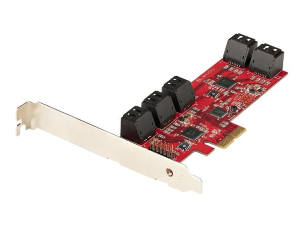 StarTech.com SATA PCIe-kort, 10-porters PCIe SATA-utvidelseskort, 6Gbps SATA-kort, lav/full profil, stablede SATA-kontakter, ASM1062 Non-Raid SATA-ko