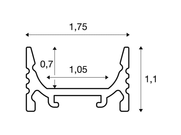 SLV 1000460, Aluminium, Aluminium, 17,5 mm, 2000 mm, 11 mm, 240 g