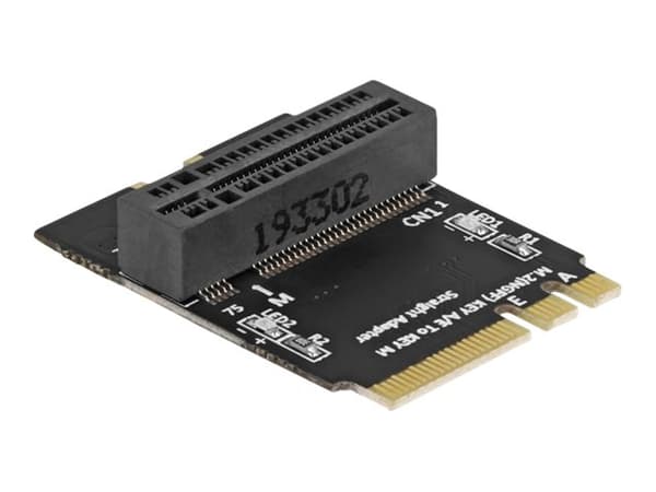 Delock M.2 key A+E male to key M slot angled with holder - Grensesnittsadapter - M.2 NVMe Card - M.2 Card