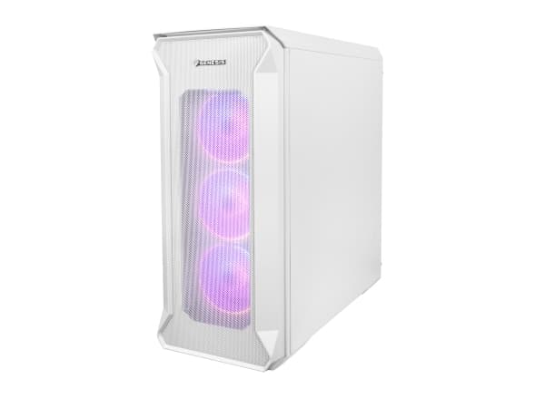 Genesis Irid 505 V2 aRGB - Mid tower - ATX - sidepanel med vindu (herdet glass) - ingen strømforsyning (ATX) - hvit - USB/lyd