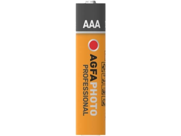 AgfaPhoto 110-853468, Engangsbatteri, AAA, 1,5 V, 10 stykker, Grå, Oransje, Rød, Hvit, 44,5 mm